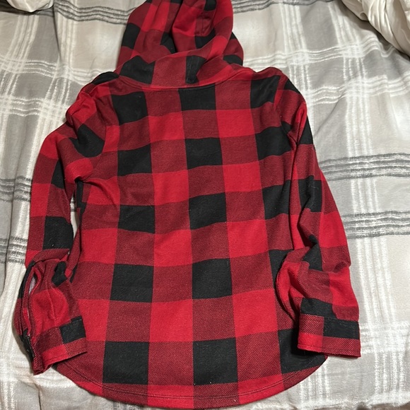 Rue 21 Buffalo check button down with hood - Picture 4 of 4